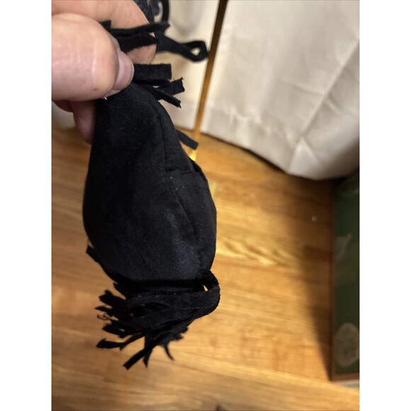 Black Fringe Boho Western Purse Shoulder Handbag 2 straps Faux Suede Belt - Picture 9 of 16